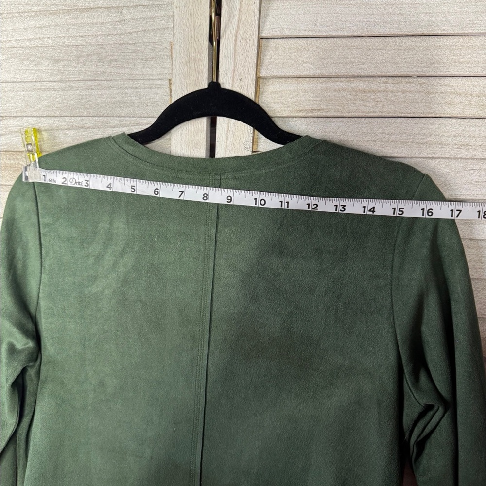 Joh Green V-Neck Faux Suede Dress. Small Great Condition Classic Forest Green - Picture 4 of 13